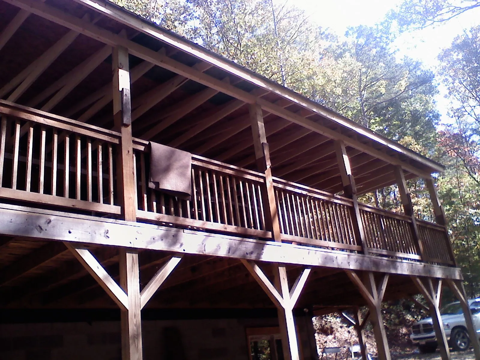 Timber framing under a new elevated porch and deck — Roof Leak Repair in Bloomsburg by Roofing Brothers